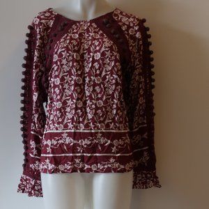 NWD A LA PLAGE CROCHET BALL EMBELLISHED BLOUSE XS*